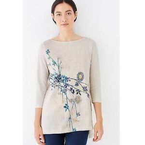 j jill pure jill floral asymmetrical hem top